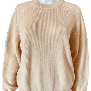 Ines De La Fressange Uniqlo Pullover Sweater Women Small Natural Cotton